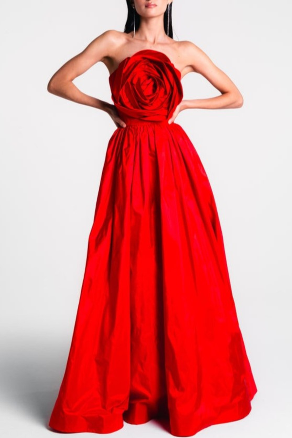 Aldar Floral Strapless Maxi Dress