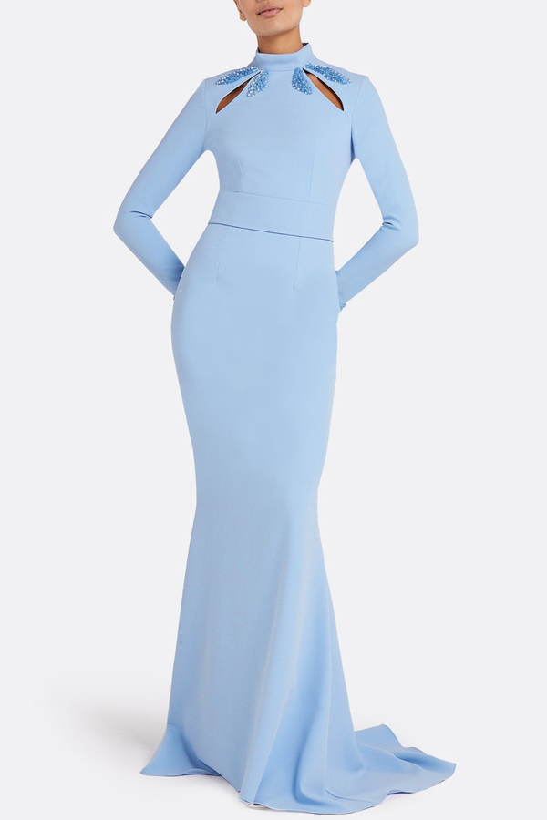 Anise Sequin Embellished Cutout Mermaid Maxi Dress - Blue