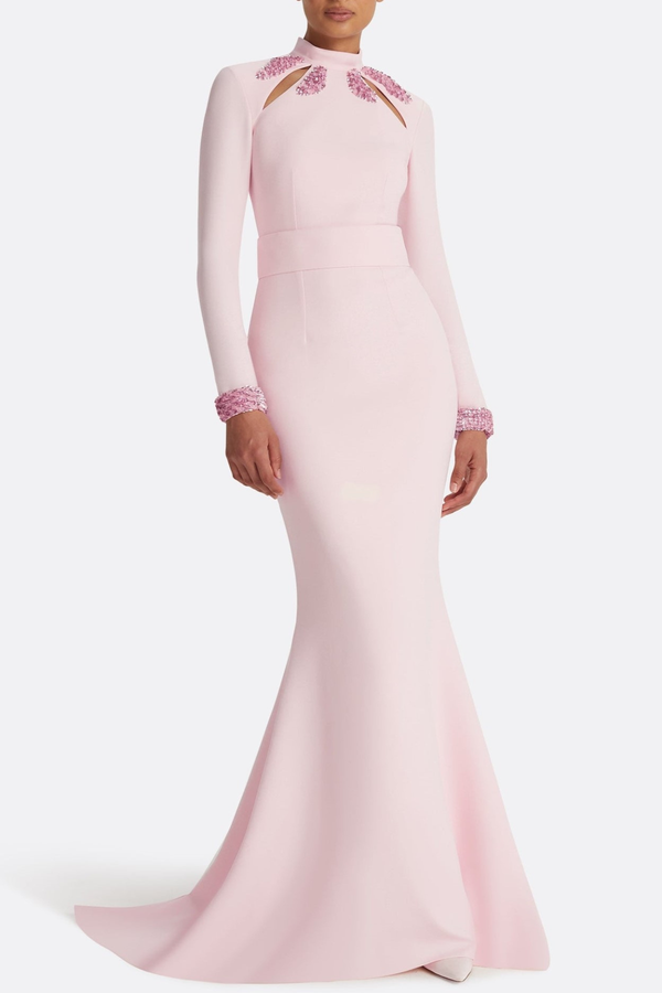 Anise Sequin Embellished Cutout Mermaid Maxi Dress - Pink