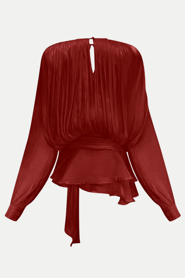 Same Ruffle Hem Red Mini Anzay Pleated Ruffled Hem Mini Dress - Red – SeenSense