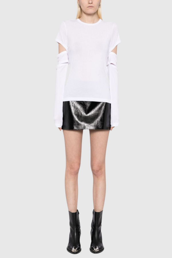 Araksia Cutout Long Sleeve Top - White