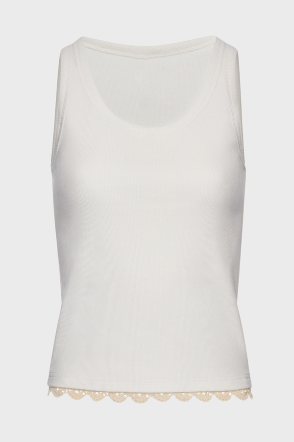 Ardesia Lace-trimmed Tank Top - White