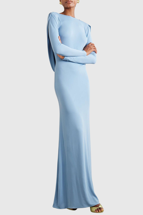 Asten Backless Draped Maxi Dress