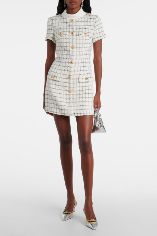 Atarah Tweed Buttoned Mini Dress