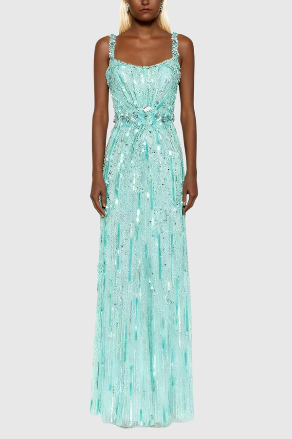 Avital Sequin Embellished Maxi Dress - Mint