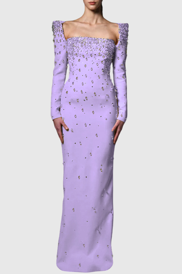Bentla Crystal Embellished Maxi Dress - Purple