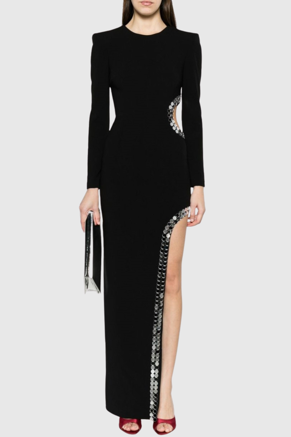 Bodha Mirror Embellished Cutout Maxi Dress