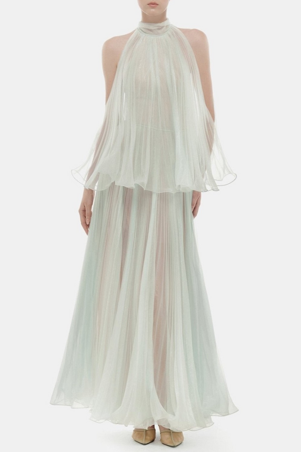 Cailyn Sleeveless Pleated Maxi Dress - Mint
