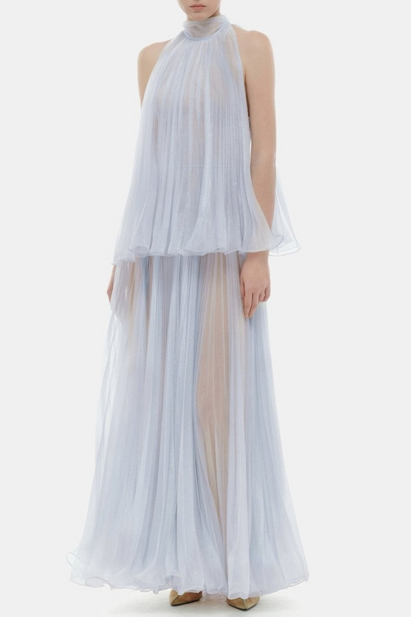 Cailyn Sleeveless Pleated Maxi Dress - Purple