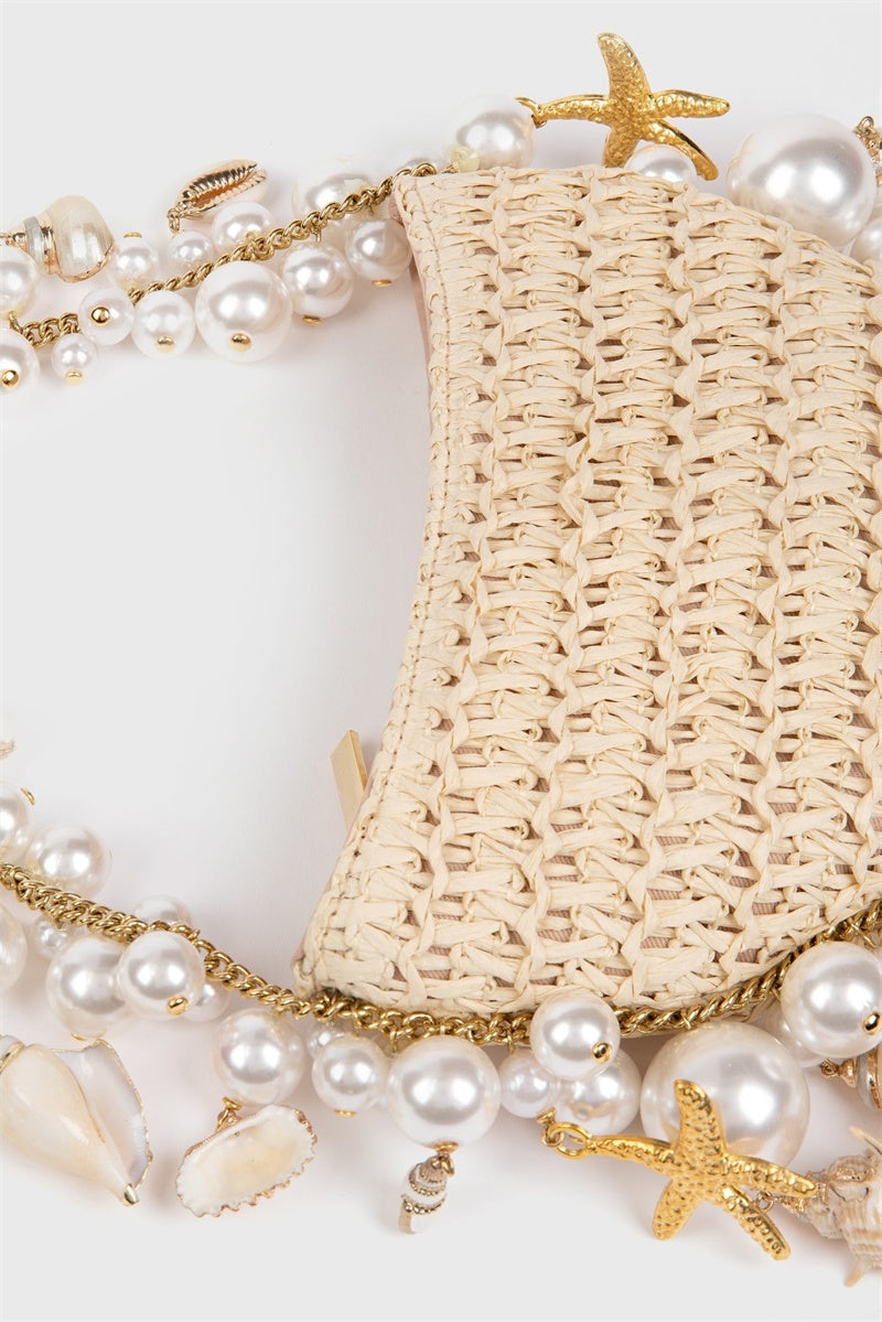 Camilla Shell Pearl Raffia Bag – SeenSense