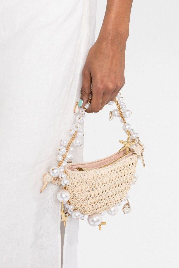 Camilla Shell Pearl Raffia Bag – SeenSense