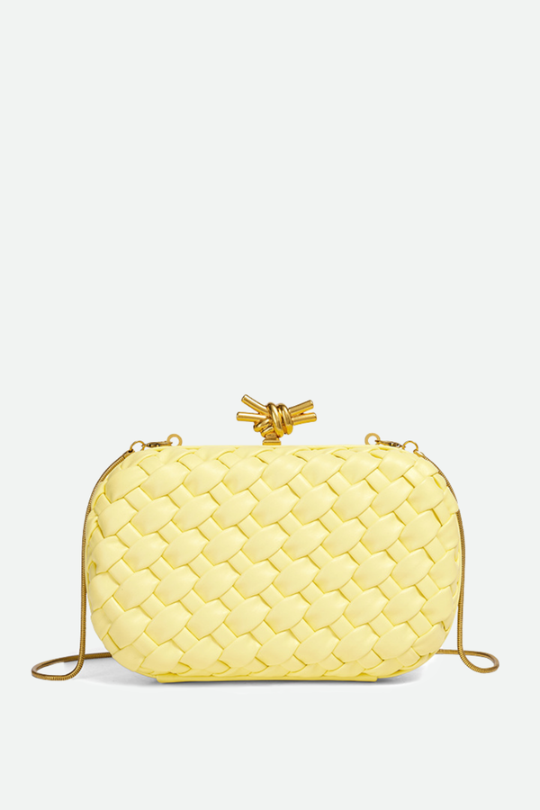 Capella Woven Knot Clutch - Yellow