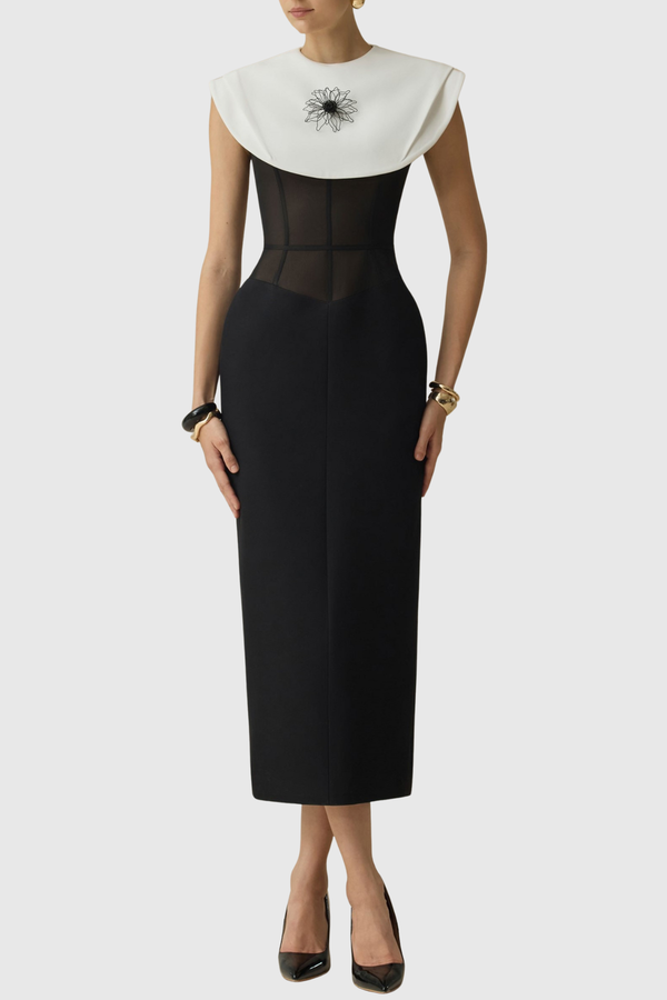 Capri Cape Corset Midi Dress