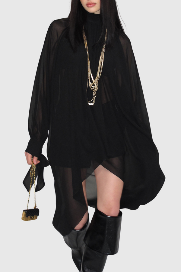 Carii Ruched Blouse - Black