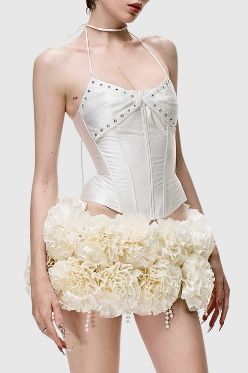 cristiano mini dress CRISTIANO MARCHELI Fernanda open-back ruffled broderie anglaise cotton mini  dress