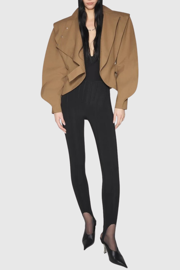Crave Asymmetrical Buckle Jacket - Khaki