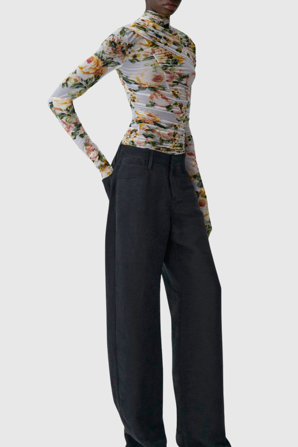 Dario Floral Print Ruched Top