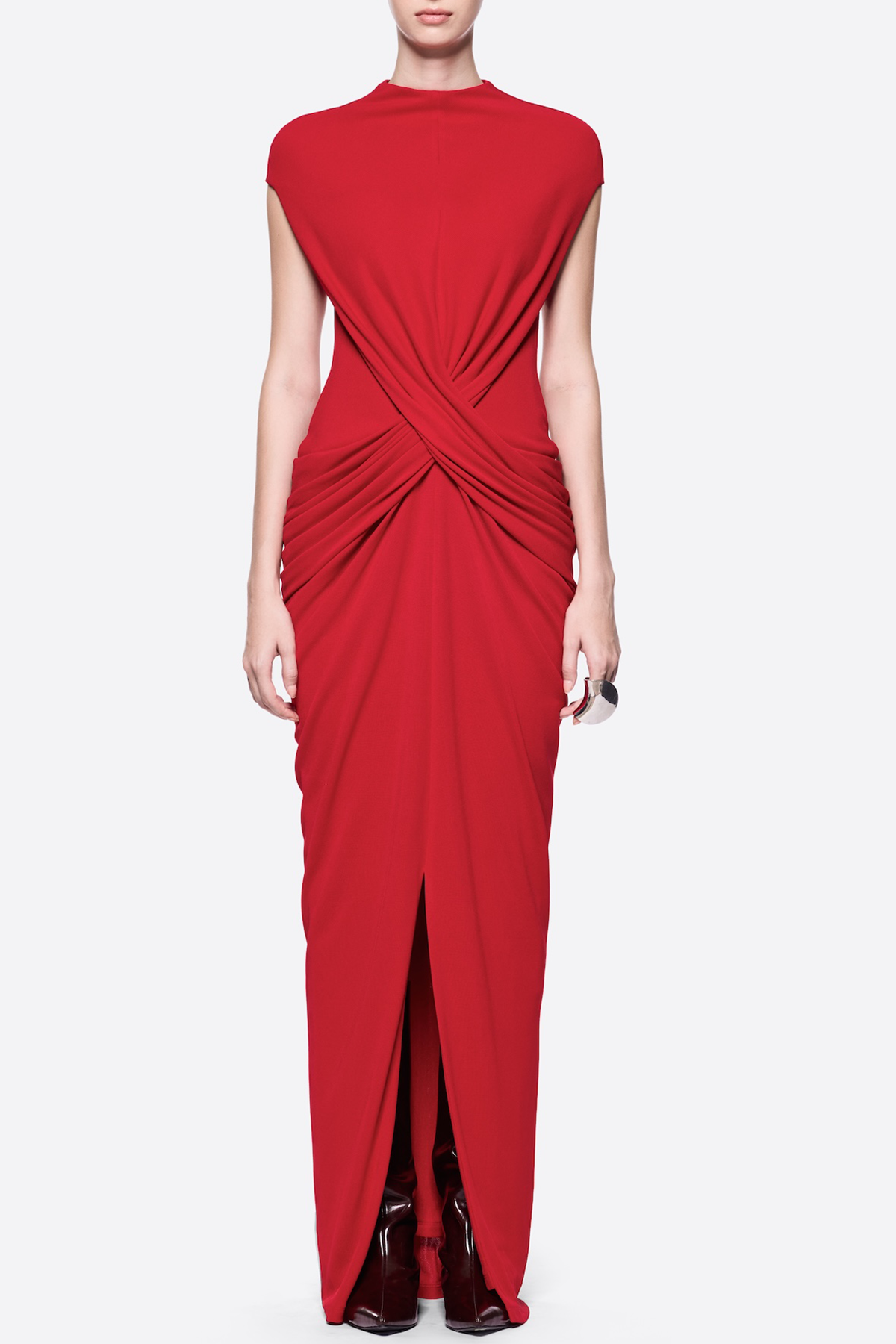 Denzel Cross-Over Slit Maxi Dress - Red – SeenSense
