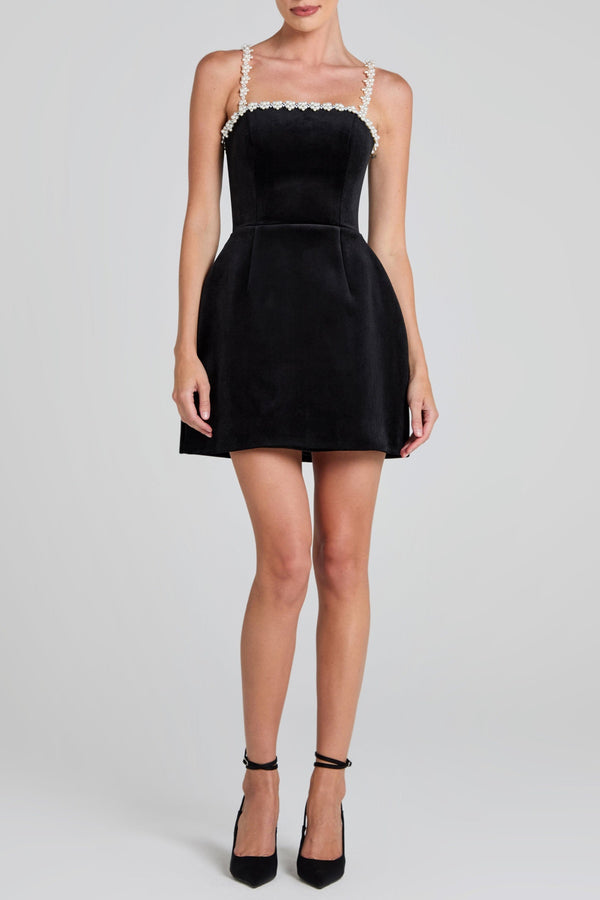 Eiondre Pearl Embellished Mini Bandage Dress