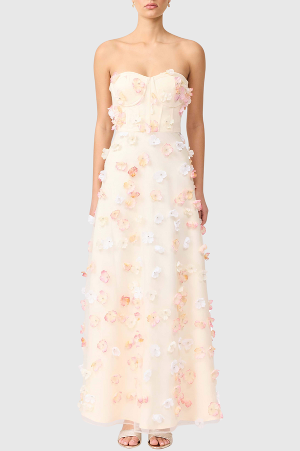 Elija Floral Strapless Maxi Dress
