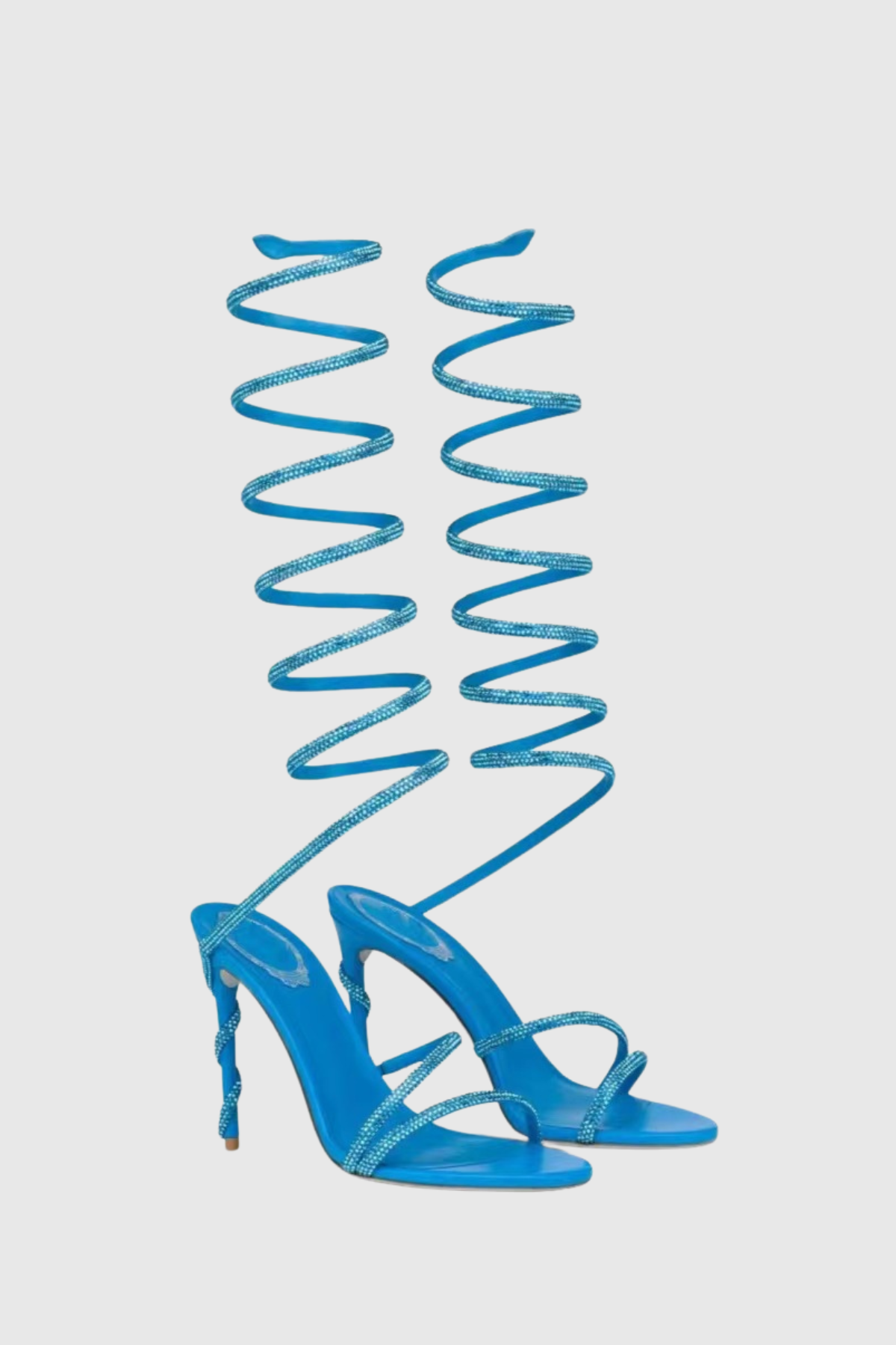 Fionya Crystal Ankle Wrap Heel Sandals - Blue – SeenSense