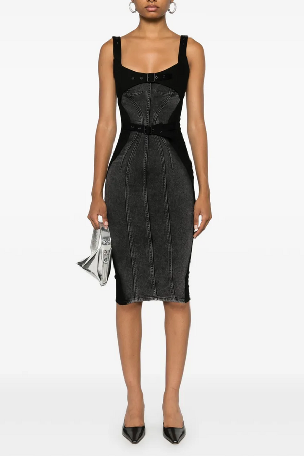 Freitas Belted Denim Midi Dress