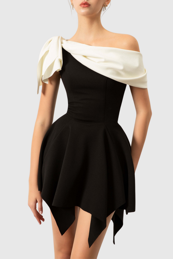 Gerardi Asymmetrical Flared Mini Dress