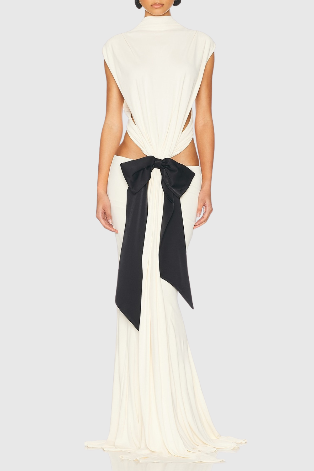 Graillot Bow Cutout Backless Maxi Dress - White