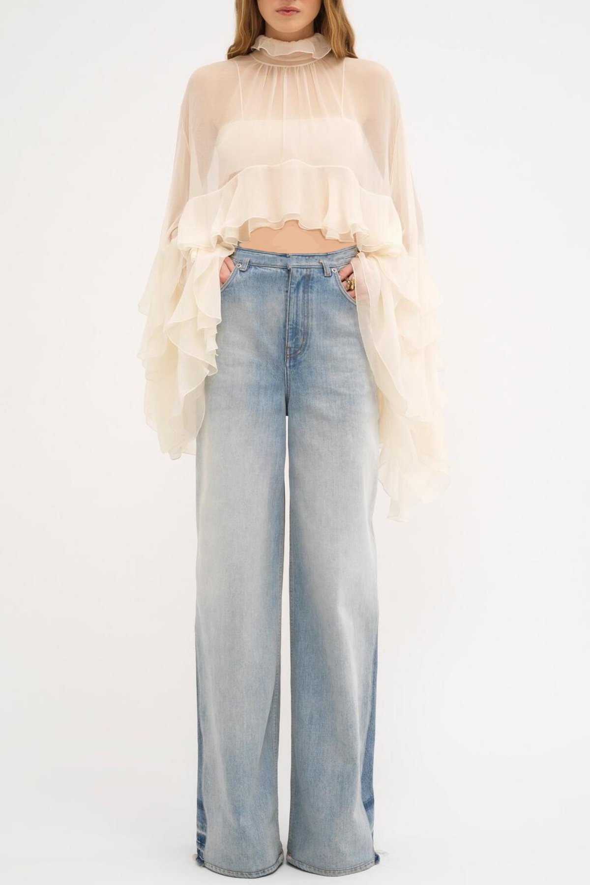 Graya Ruffle Blouse - White – SeenSense