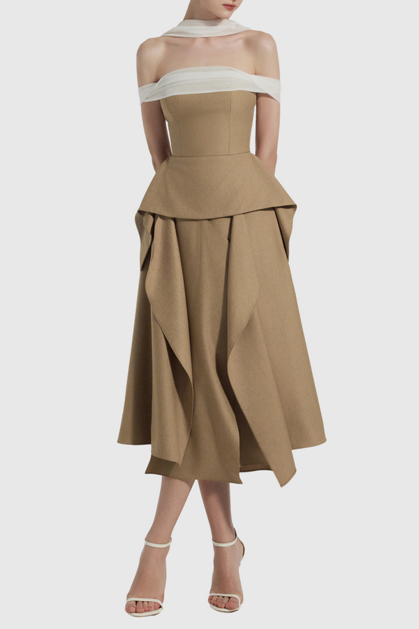 Hitka Off Shoulder Peplum Two Piece Set