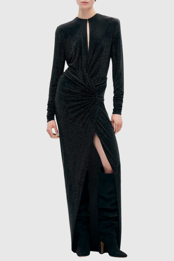 Inara Crystal Embellished Split Maxi Dress