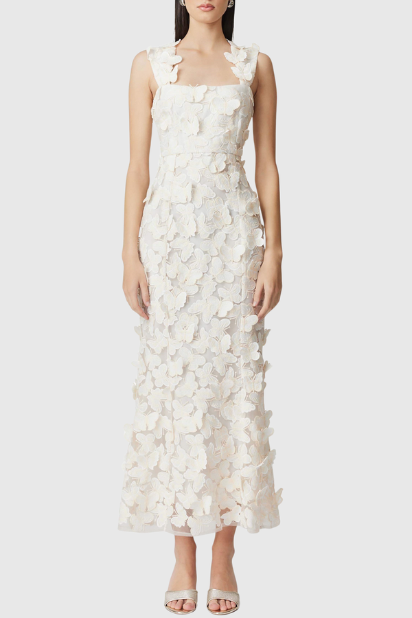 Kailee Butterfly Embroidered Midi Dress