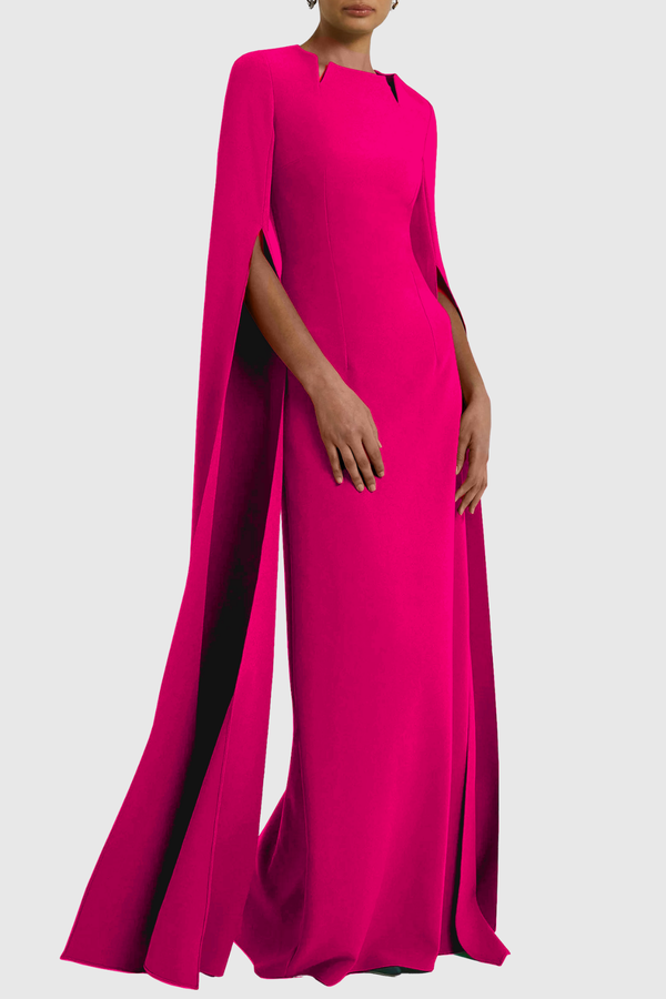 Kateri Cape Sleeve Maxi Dress - Pink