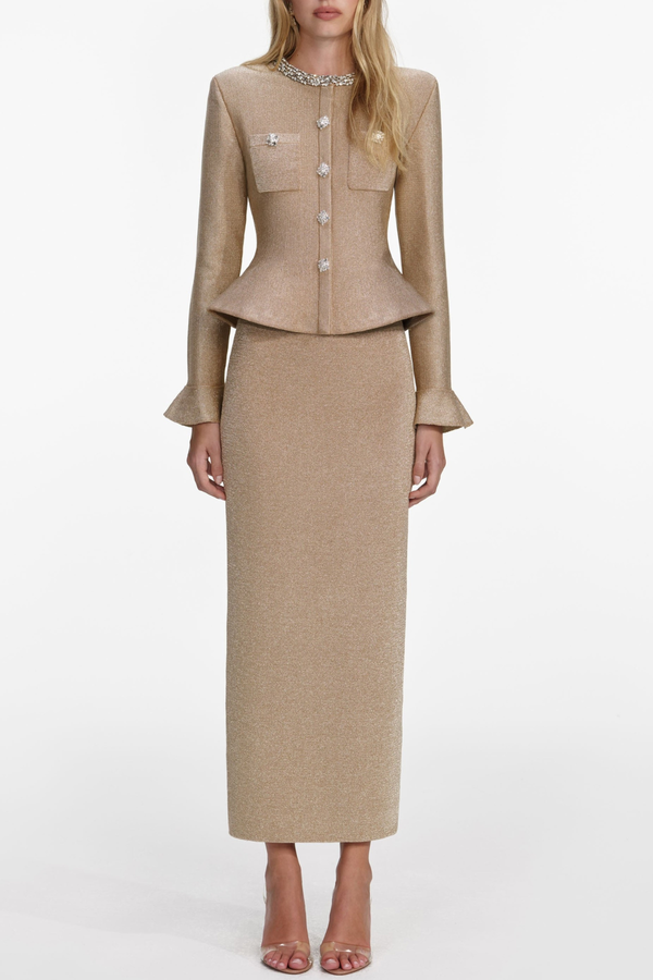 Katrina Crystal Embellished Knit Maxi Dress