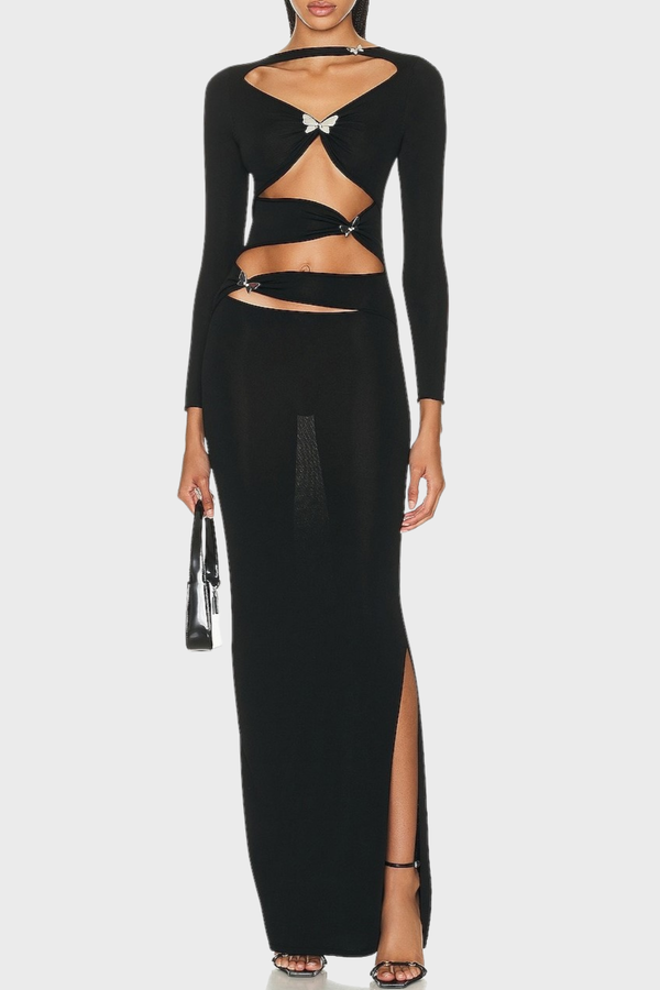 Kehlan Cutout Butterfly Embellished Maxi Dress