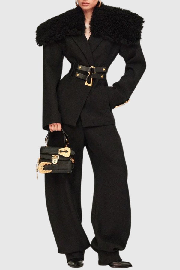 Kenna Faux Fur Belted Jacket