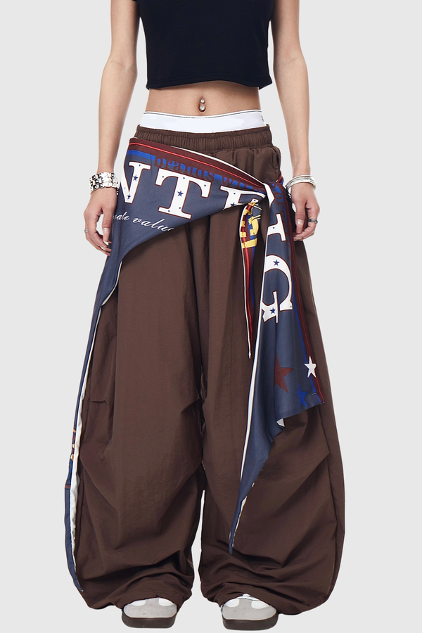 Kenta Baggy Cargo Pants - Brown