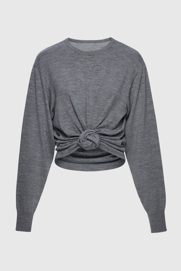 Kestra Knot Long Sleeve Top - Grey