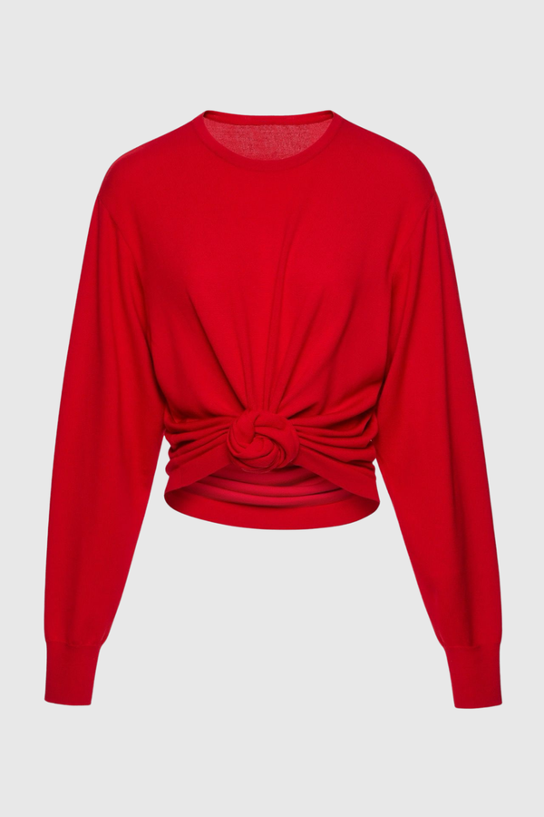 Kestra Knot Long Sleeve Top - Red