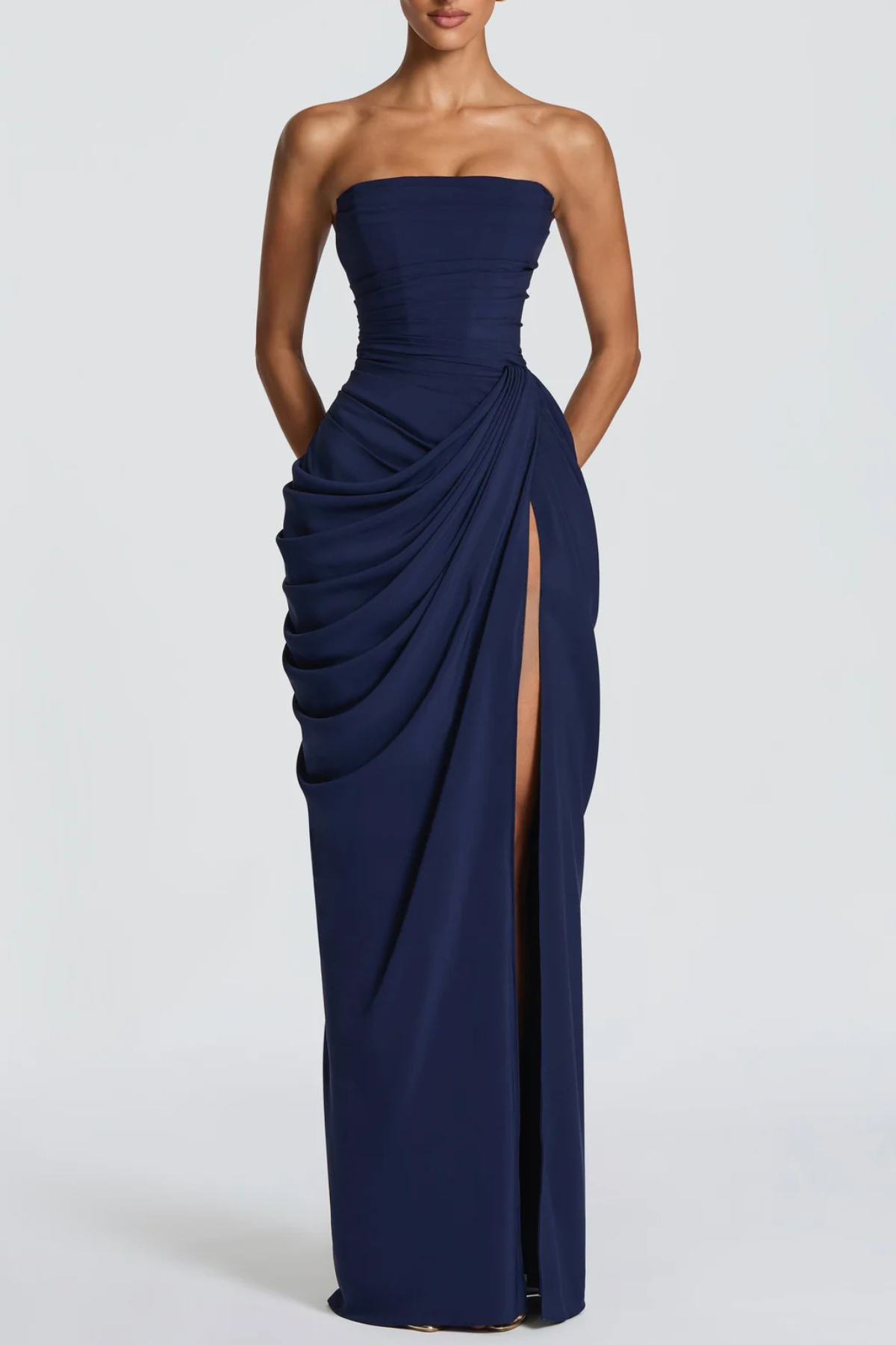strapless corset maxi dress in navy Daniella Maxi Dress