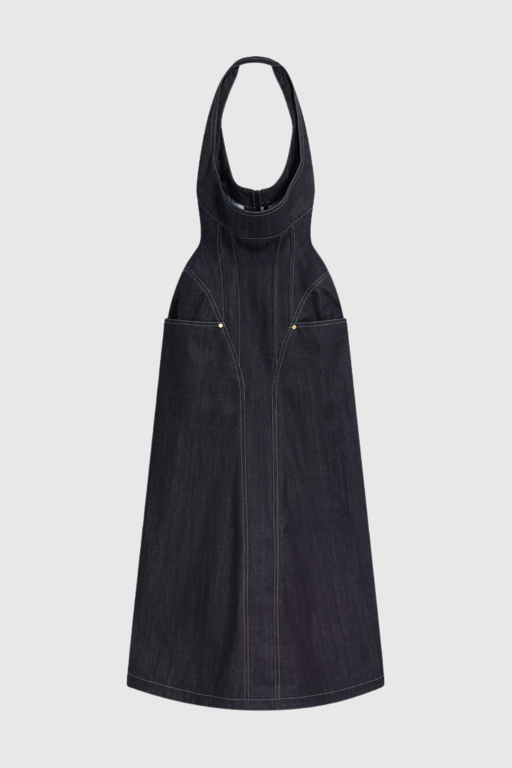 krishna maxi dress JLUXLABEL Krishna Cowl Front Hotfix Maxi Dress in Gray