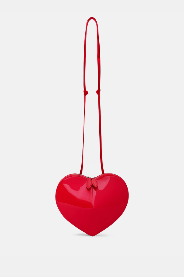 Kyaia Heart Patent Leather Shoulder Bag - Red