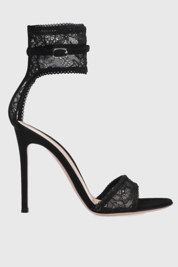 Lagoma Lace Strap Sandals - Black