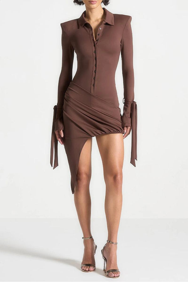 Lazuli Draped Asymmetric Mini Dress