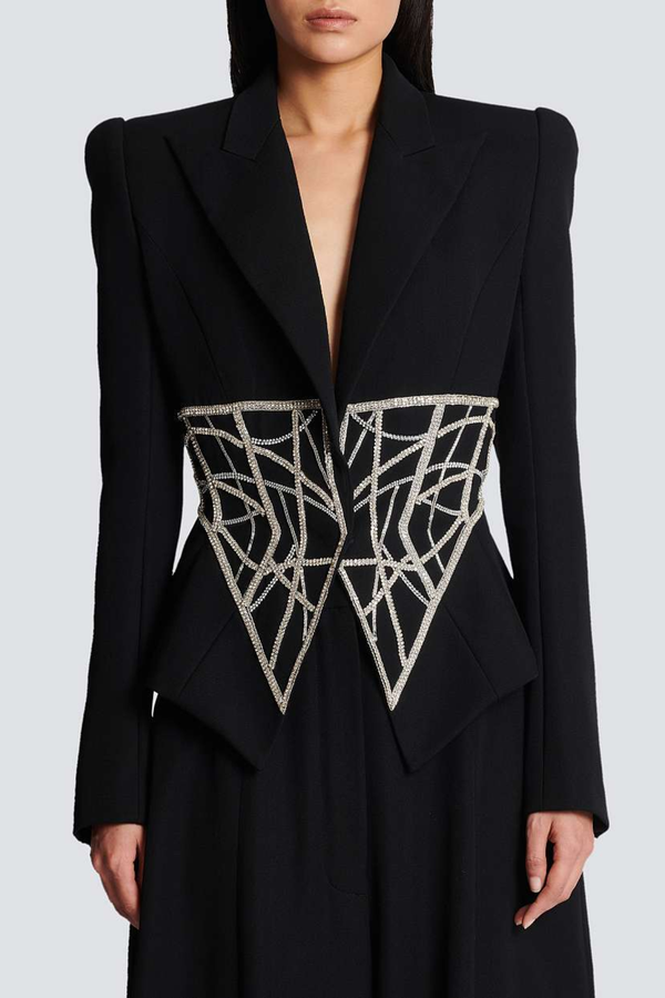 Leonia Crystal Embellished Blazer