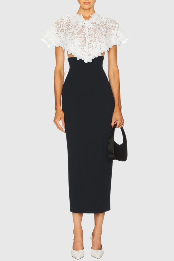 Lowen Lace Shawl Midi Skirt Set