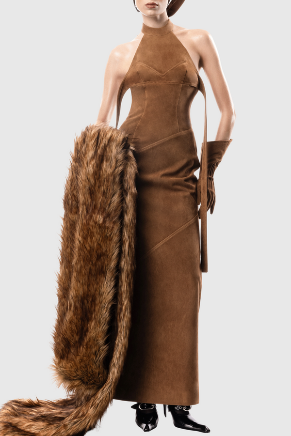 Maibe Halter Split Maxi Dress