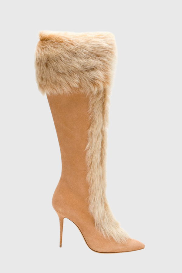 Malala Faux Fur Boots - Orange