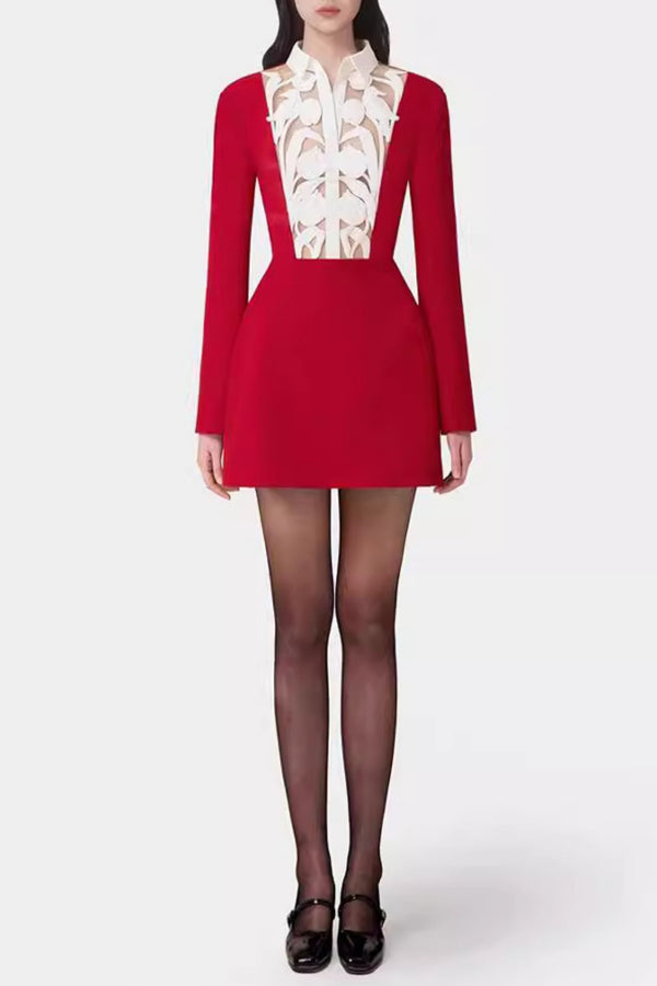 Mayena Floral Cutout Mini Dress - Red