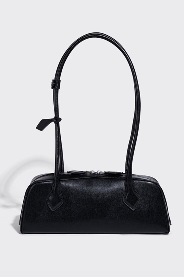 Mikki Leather Shoulder Bag - Black